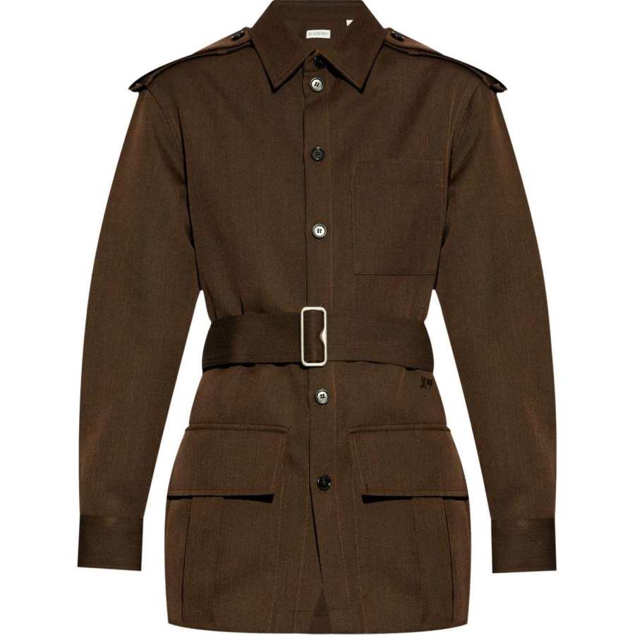 Burberry belted-waist buttoned overshirt