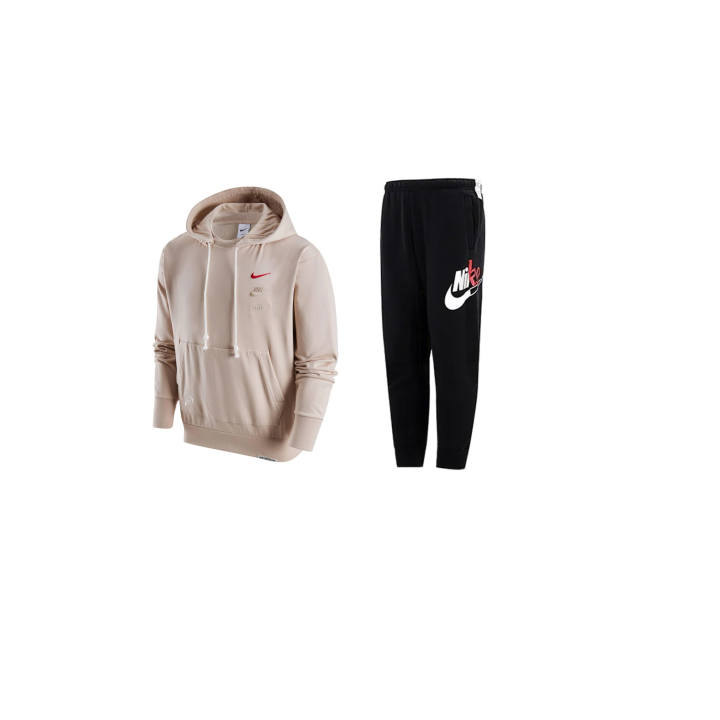 Nike Nike CNY Collection Fleece Lined Logo Patterned Print Hooded Long Sleeved Top Comfortable Mid Rise Elastic Pants
