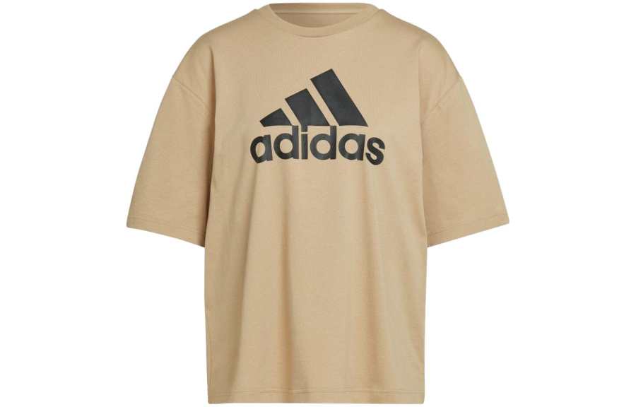 Adidas Adidas T Shirts Women's Beige Crew Neck Moderate Straight Fit