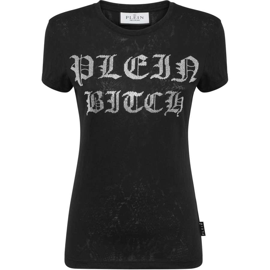 Philipp Plein Pure Gothic Plein crystals-embellishment burn out T-shirt