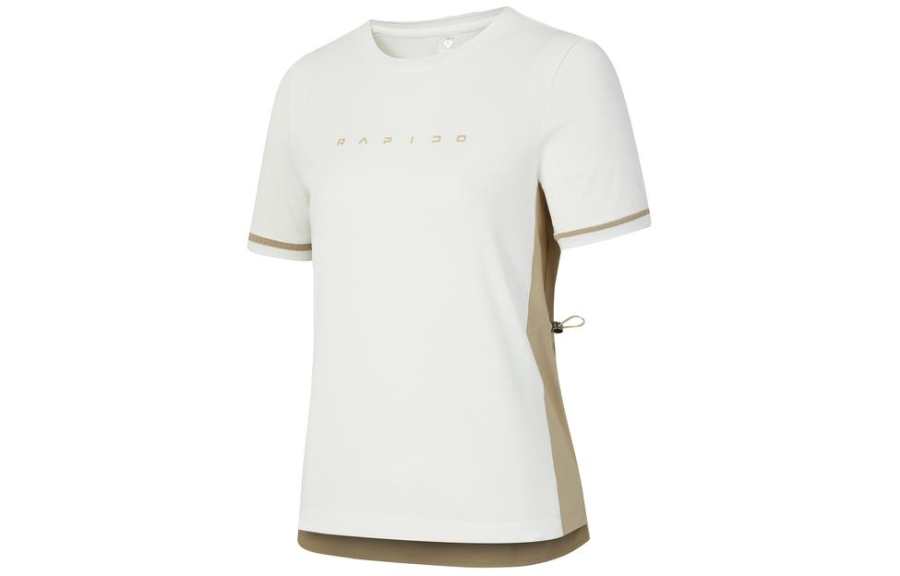 RAPIDO T Shirts Women's Ivory Crew Neck Moderate Straight Fit