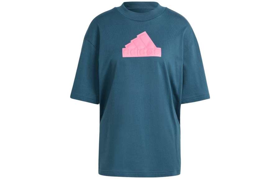 Adidas Adidas T Shirts Women's Sky Blue Crew Neck Moderate Straight Fit