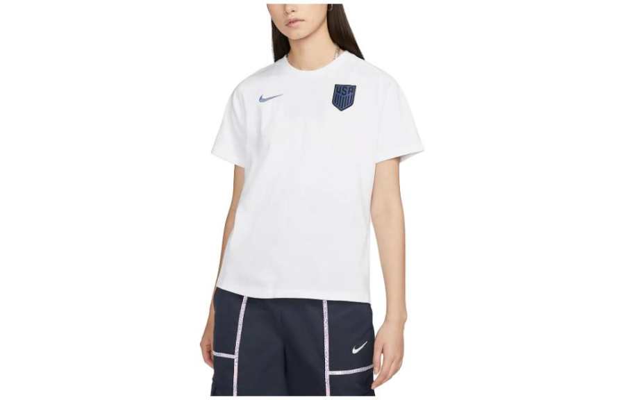 Nike Nike United States Soccer Olympic Collection Drop Shoulder Sleeve T Shirt Women's White
