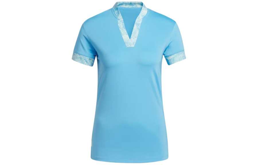 Adidas Adidas Polo Shirts Women's Blue V Neck Moderate Straight Fit