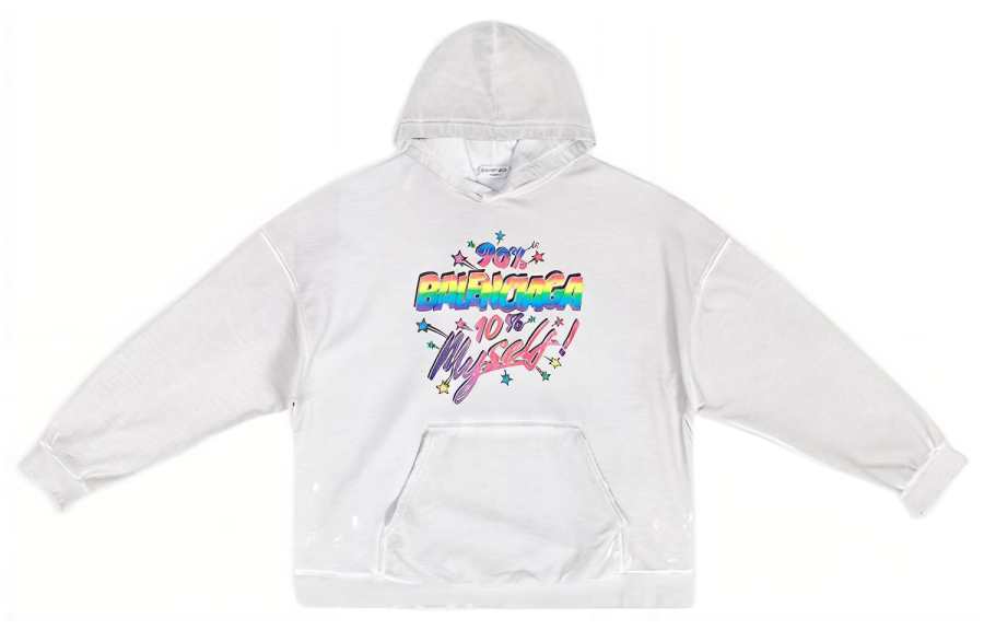Balenciaga Graphic Printed Long Sleeved Hoodie
