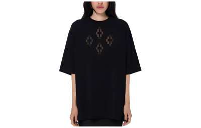 Marcelo Burlon T Shirts Women's Black Crew Neck Moderate Straight Fit