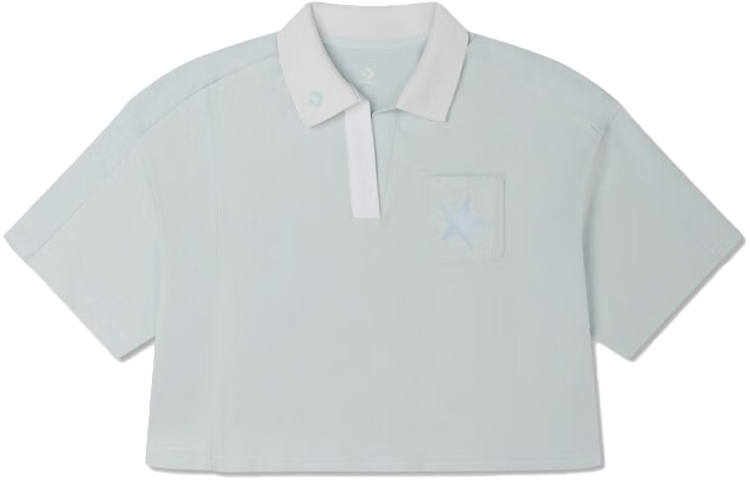 Converse Showcasing Series SS23 Polo Shirts Women's Cyan Polo Collar Moderate Straight Fit