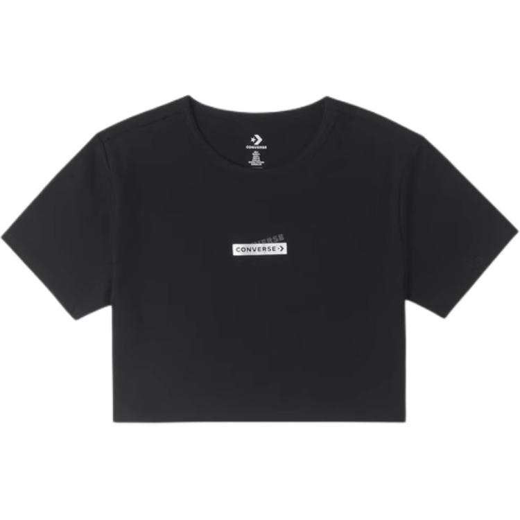 Converse T Shirts Women's Black Crew Neck Moderate Other