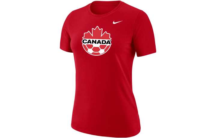Nike Nike T Shirts Women's Red Crew Neck Moderate Straight Fit