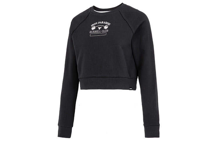Under Armour Sweatshirts Women's Black Crew Neck Moderate Other