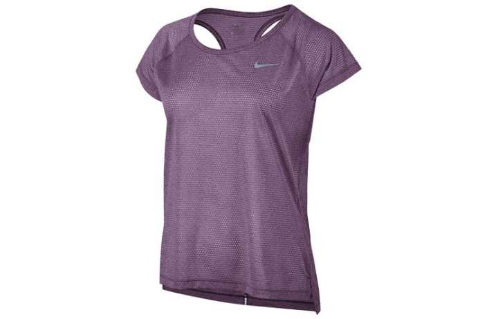 Nike Nike T Shirts Women's Purple Crew Neck Moderate Straight Fit
