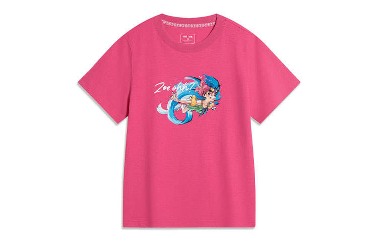 Li-Ning Li Ning Sports Life Collection T Shirt Women's Vibrant Pink