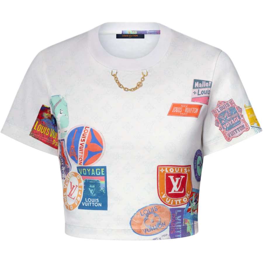 LOUIS VUITTON Lv Mahina Patch Print Crop Top
