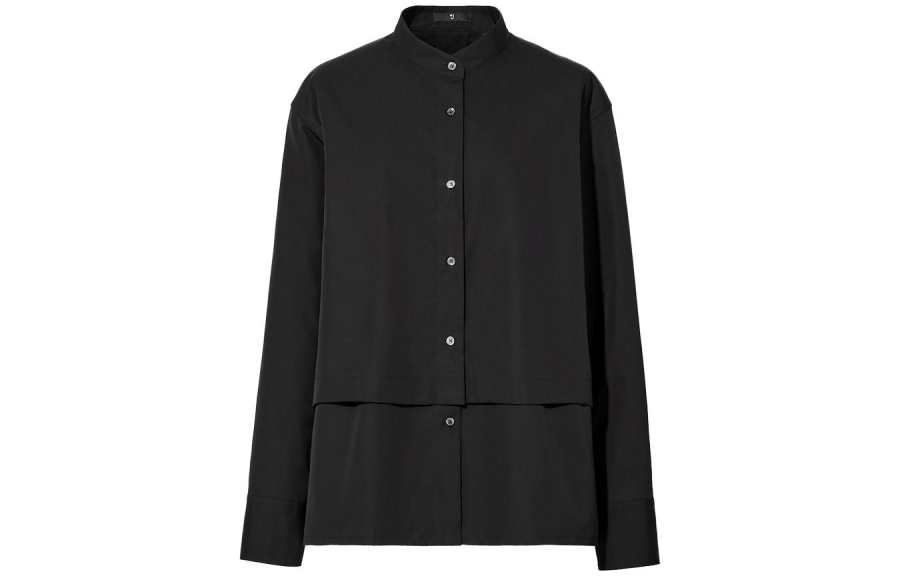 UNIQLO Shirts Women's Black Cuban Collar Moderate Other