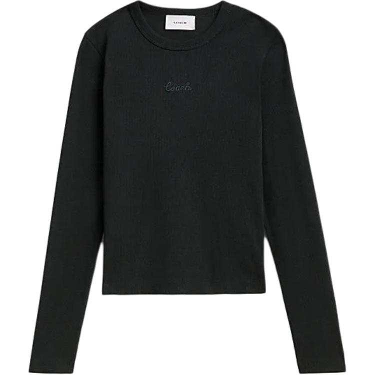 COACH Shirts Women's Black Crew Neck Moderate Other
