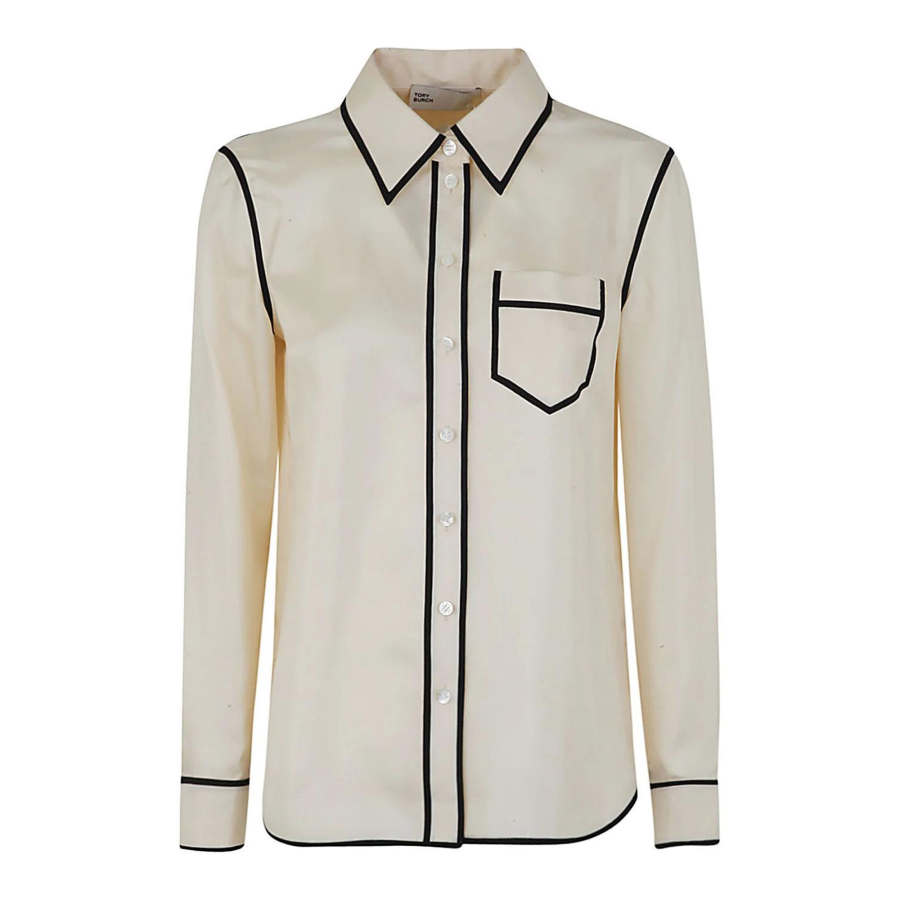 TORY BURCH SS23 Shirt Women's Ivory White