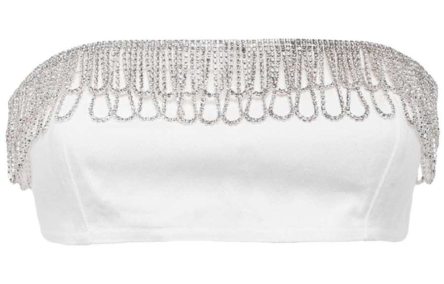 Rotate Strapless Tops Women's White Moderate Straight Fit