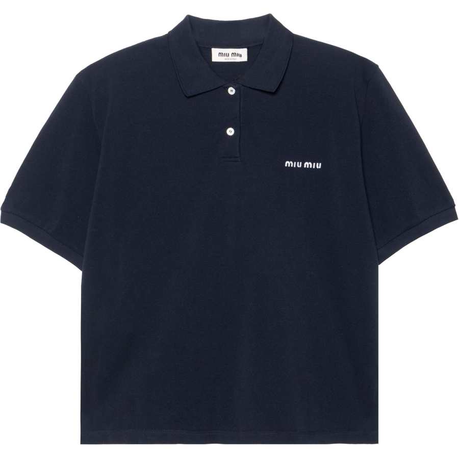 Miu Miu Logo-Embroidered Short-Sleeved Polo Shirt
