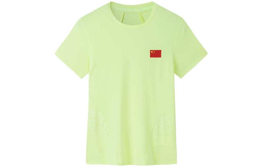 ANTA Champion All Weather Collection T Shirts Women's Bean Sprout Green Crew Neck Moderate Straight Fit
