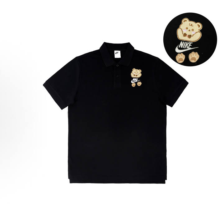 Nike Nike Polo Shirts Unisex Black Polo Collar Moderate Straight Fit