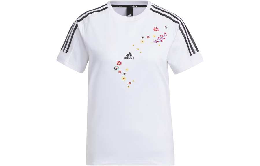 Adidas Adidas X SHUTING QIU Collaboration Collection T Shirts Women's White Crew Neck Moderate Straight Fit