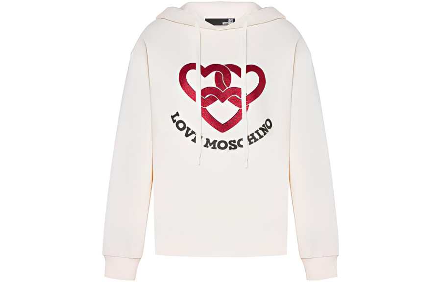 LOVE MOSCHINO Sweatshirts Women's Ecru Hooded Moderate Regular