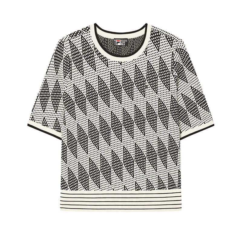 FILA T Shirts Women's Jet Black Crew Neck Moderate