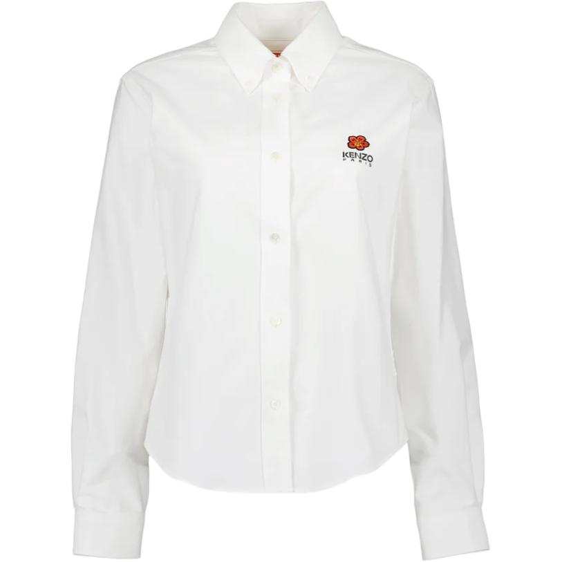 KENZO 【Previous Season】logo-print button-down cotton shirt