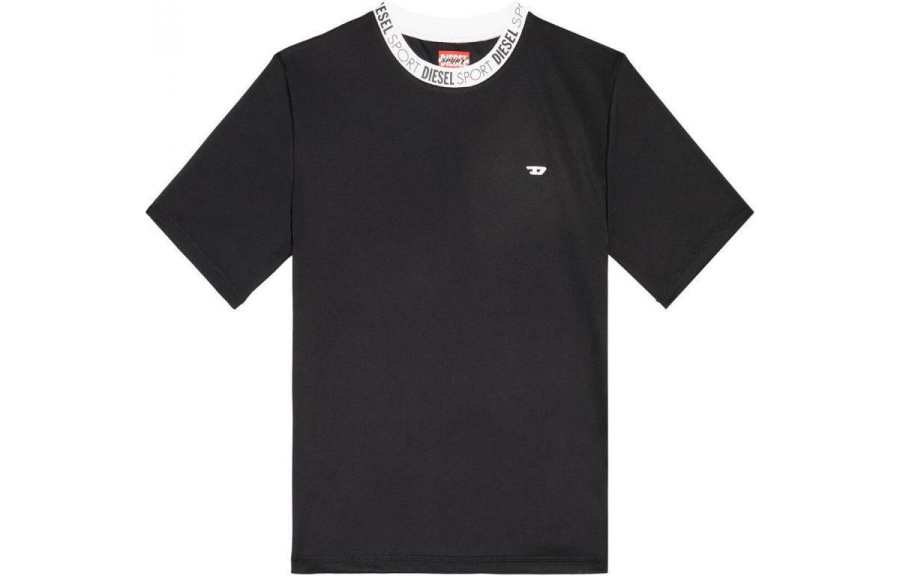 DIESEL T Shirts Women's Black Crew Neck Moderate Straight Fit
