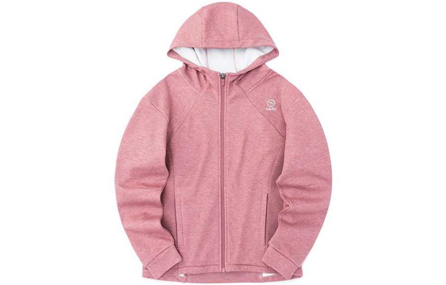 ANTA Variety Training Collection Sweatshirts Women's Pink Hooded Thickened Cardigan