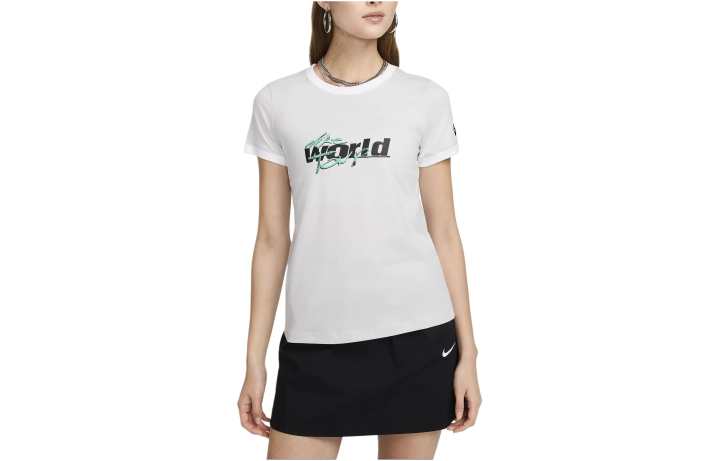 Nike Nike T Shirts Women's White Crew Neck Moderate Straight Fit