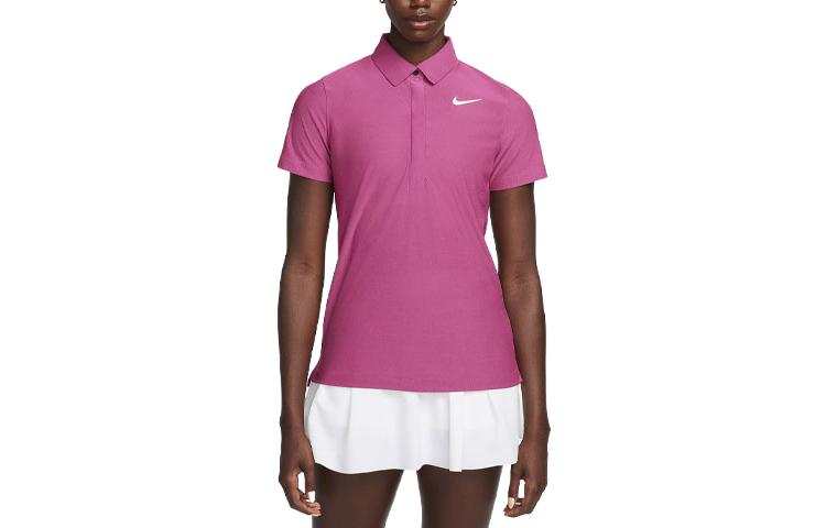 Nike Nike Polo Shirts Women's Rose Red Polo Collar Moderate Straight Fit