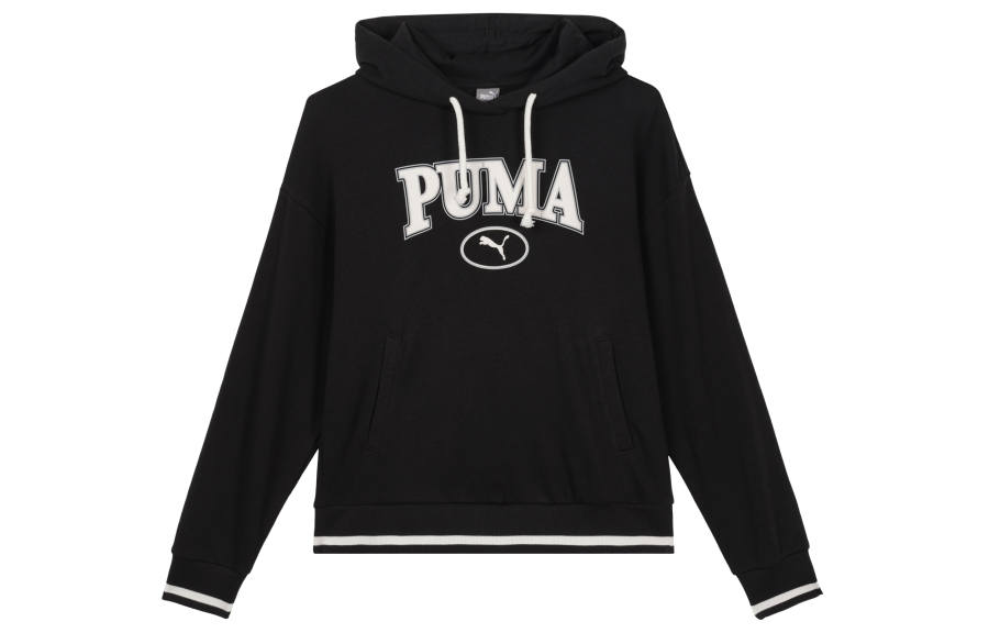 PUMA Sweatshirts Women's Black Hooded Moderate Regular