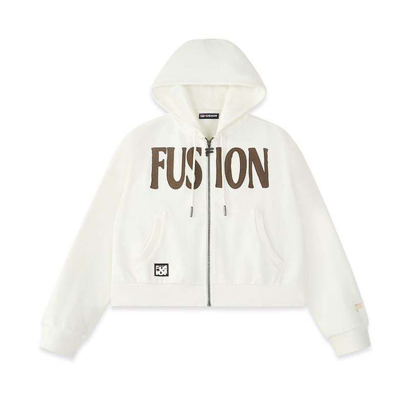 FILA FUSION Knitwear Women's Cloud White Hooded Moderate Other