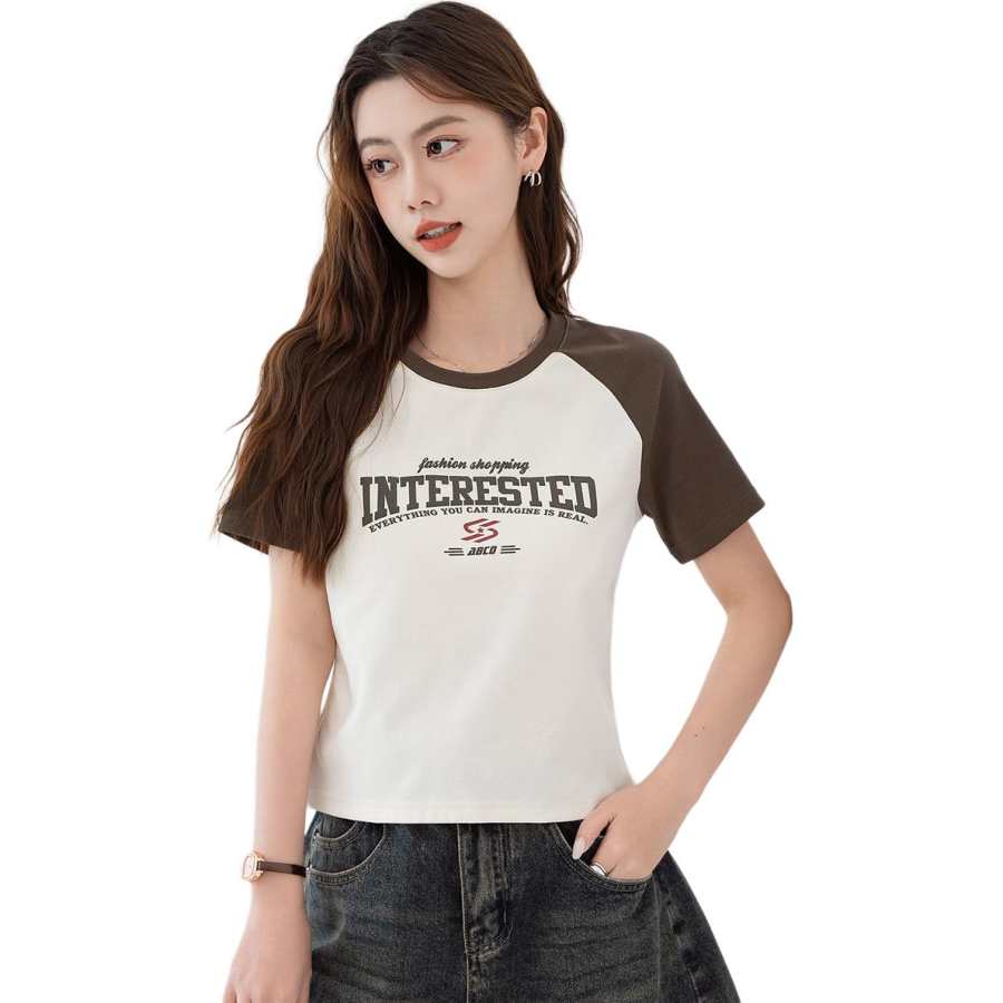 BALENO T Shirt Raglan Sleeve Summer Women's Heather Gray