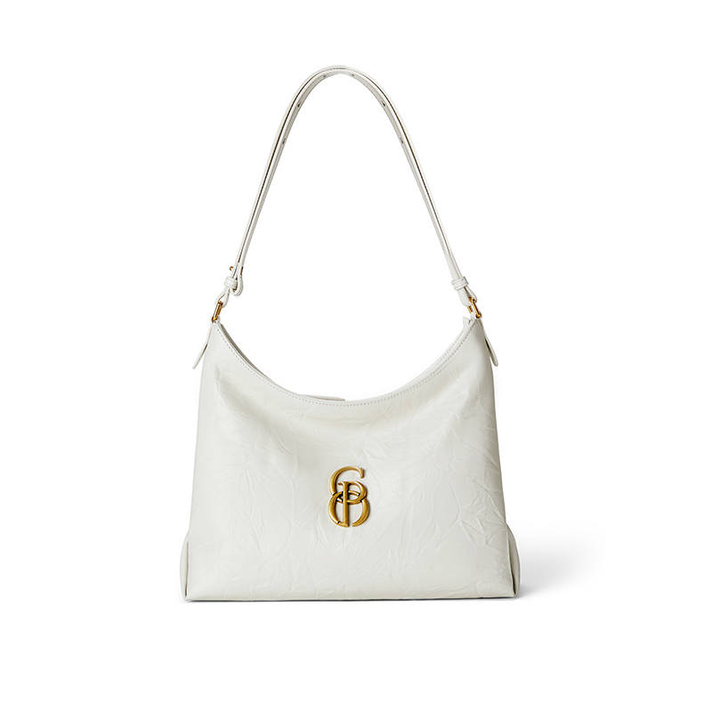 PIERRE CARDIN Cow Leather Shoulder Bag Regular Women's Black/White