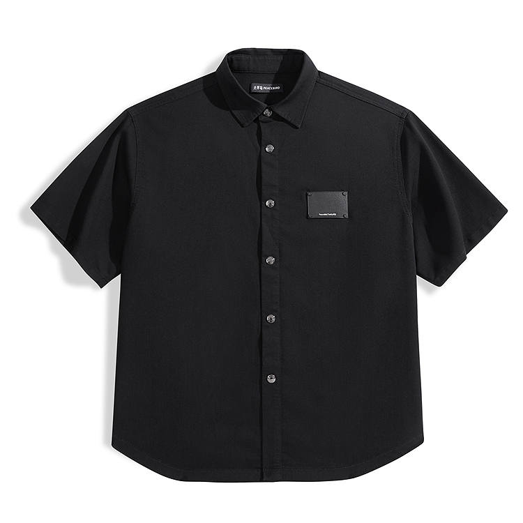 PEACEBIRD MEN Shirt Men's Denim Pitch Black 1