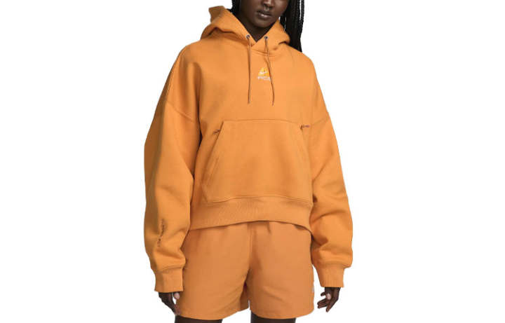 Nike Nike Sweatshirts Women's Orange Red Hooded Moderate Regular