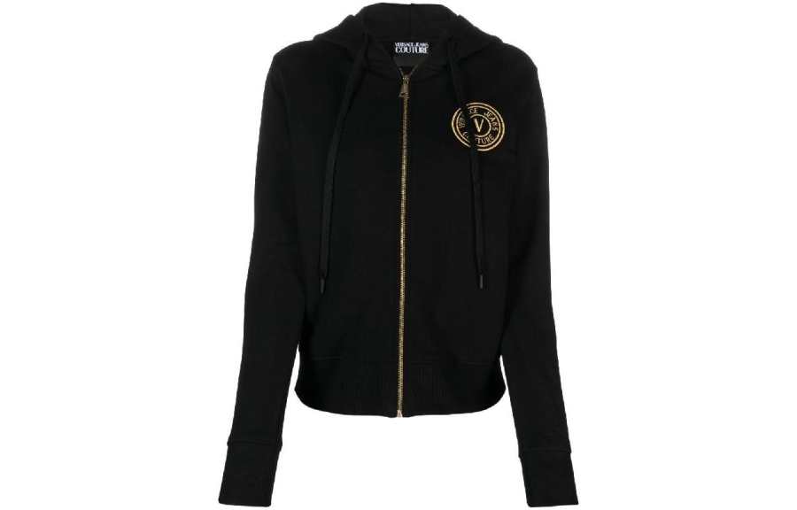 VERSACE JEANS COUTURE 【Previous Season】logo-embroidered cotton hoodie