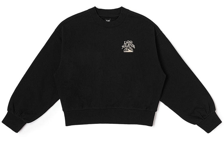 Lee Xline Sweatshirts Women's Black Crew Neck Moderate Regular
