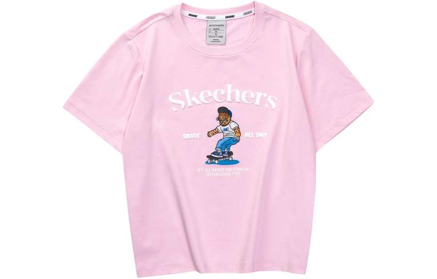 Skechers Funny Monster Regular T Shirt Women's Ladylike Pink