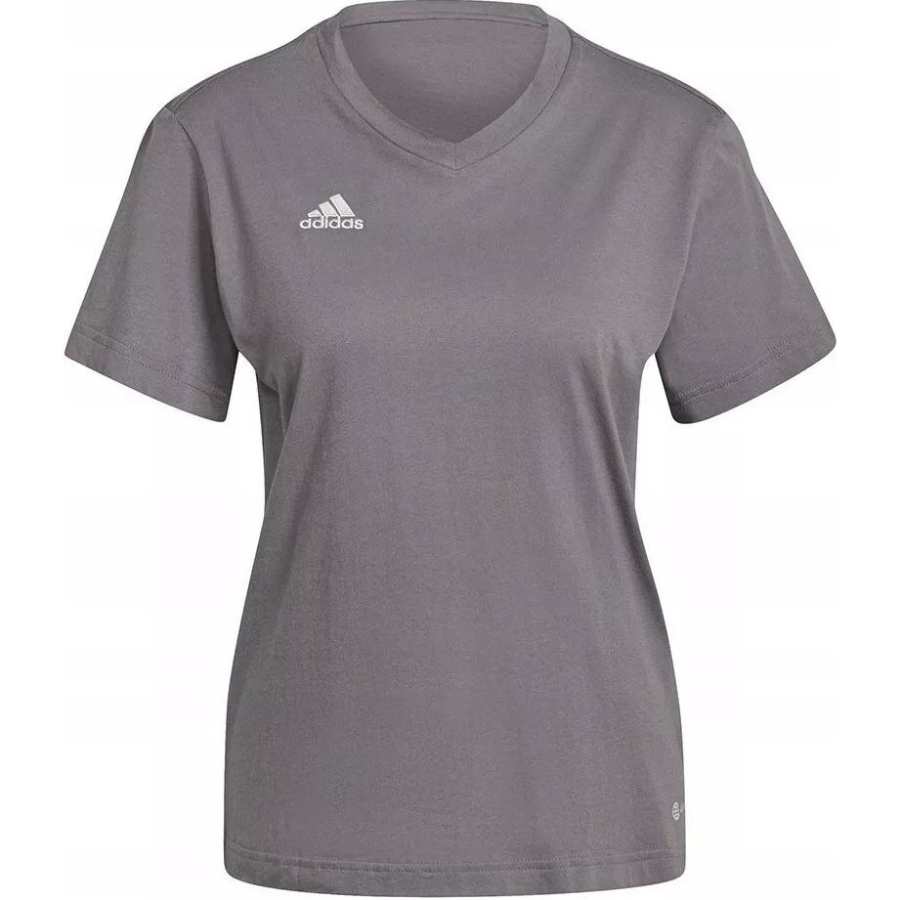Adidas Adidas T Shirts Women's Gray V Neck Moderate Straight Fit