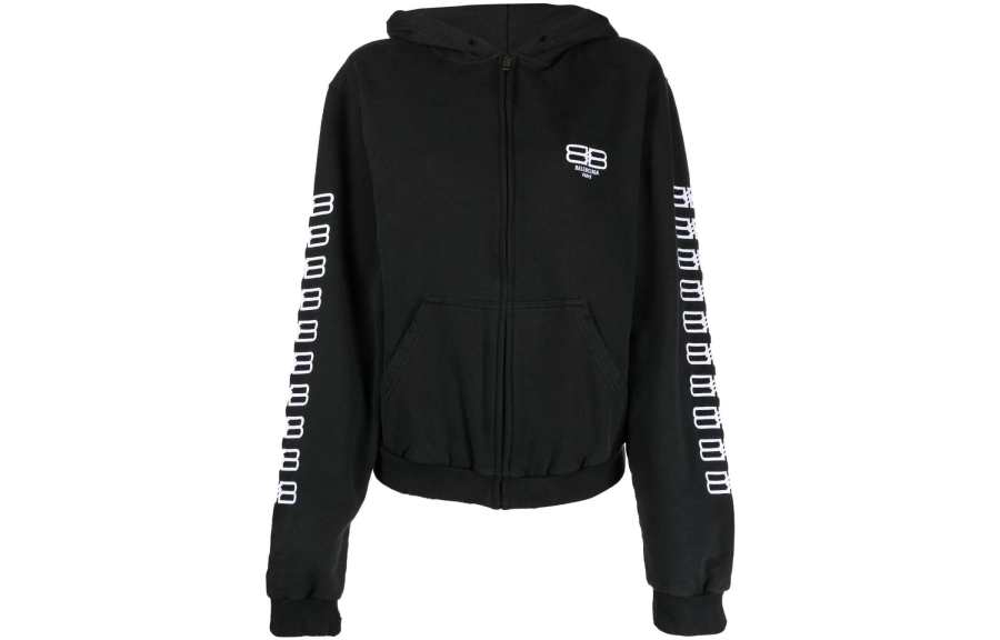 Balenciaga BB Paris Icon SS22 Sweatshirt Loose Fit Women's Black