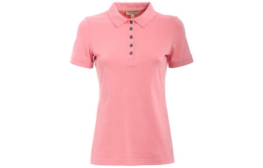 Burberry Polo Shirts Women's Pink Polo Collar Moderate Straight Fit