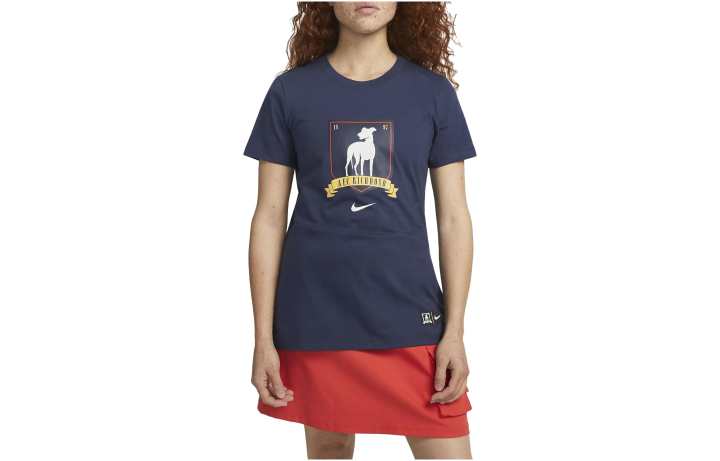 Nike Nike T Shirts Women's Marine Blue Crew Neck Moderate Straight Fit