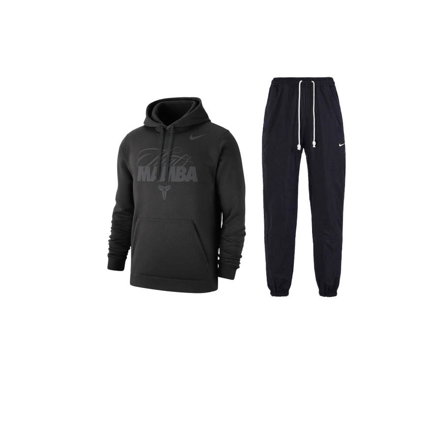 Nike Nike Vintage American Letter Print Hooded Pullover Fleece Lined Long Sleeved Lace Up Elastic Cuff Mid Rise Pants