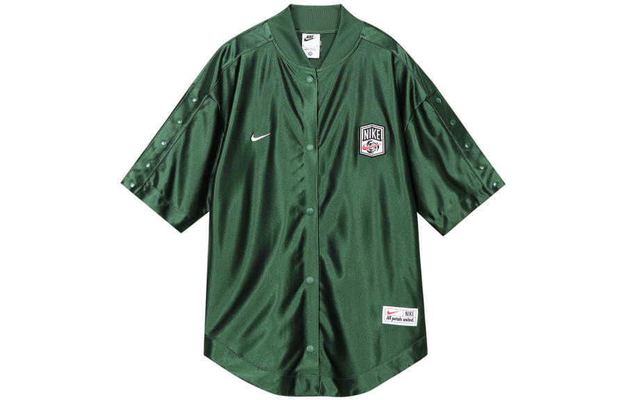 Nike Nike Sportswear Women's Baseball Collar Short-Sleeve Shirt Green