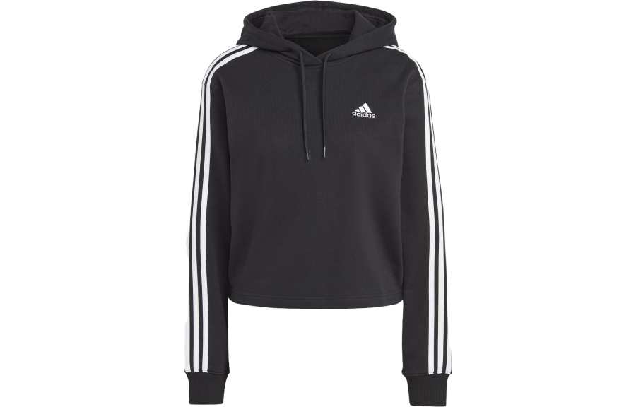 Adidas Adidas Free Shipping With AdiClub Essentials 3-Stripes French Terry Crop Hoodie