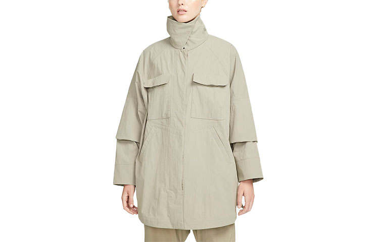 Nike Nike Esc Series Jackets Women's Stone Color Stand Collar Moderate Other