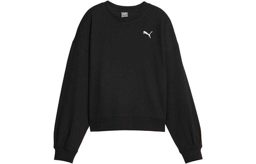 PUMA Sweatshirts Women's Black Crew Neck Moderate Regular